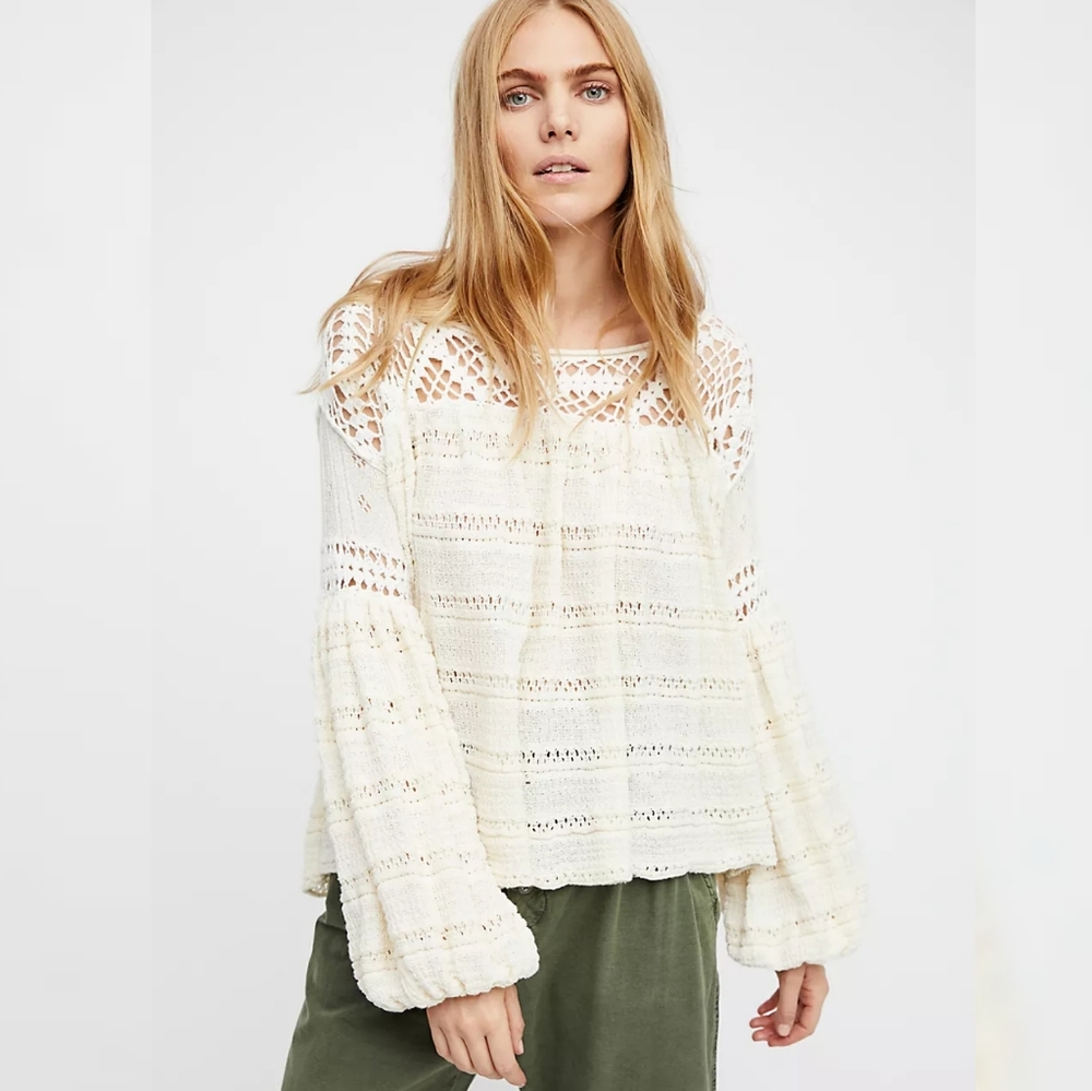 Free People Someday Off the Shoulder Sweater Ivory